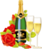 Šampanas ir gėlės